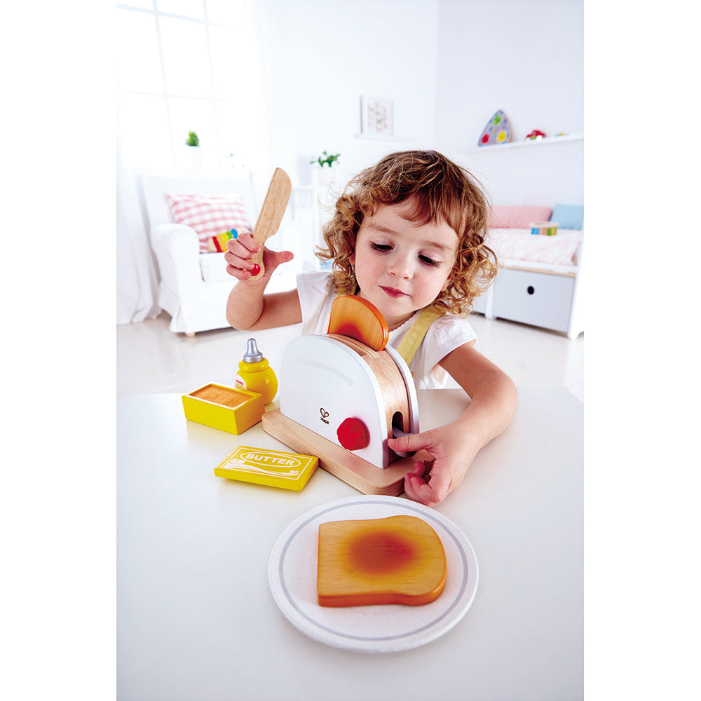 Hape Pop-Up Toaster Set | Kitchen Pretend Play Toy Set With Breakfast Accessories For Kids