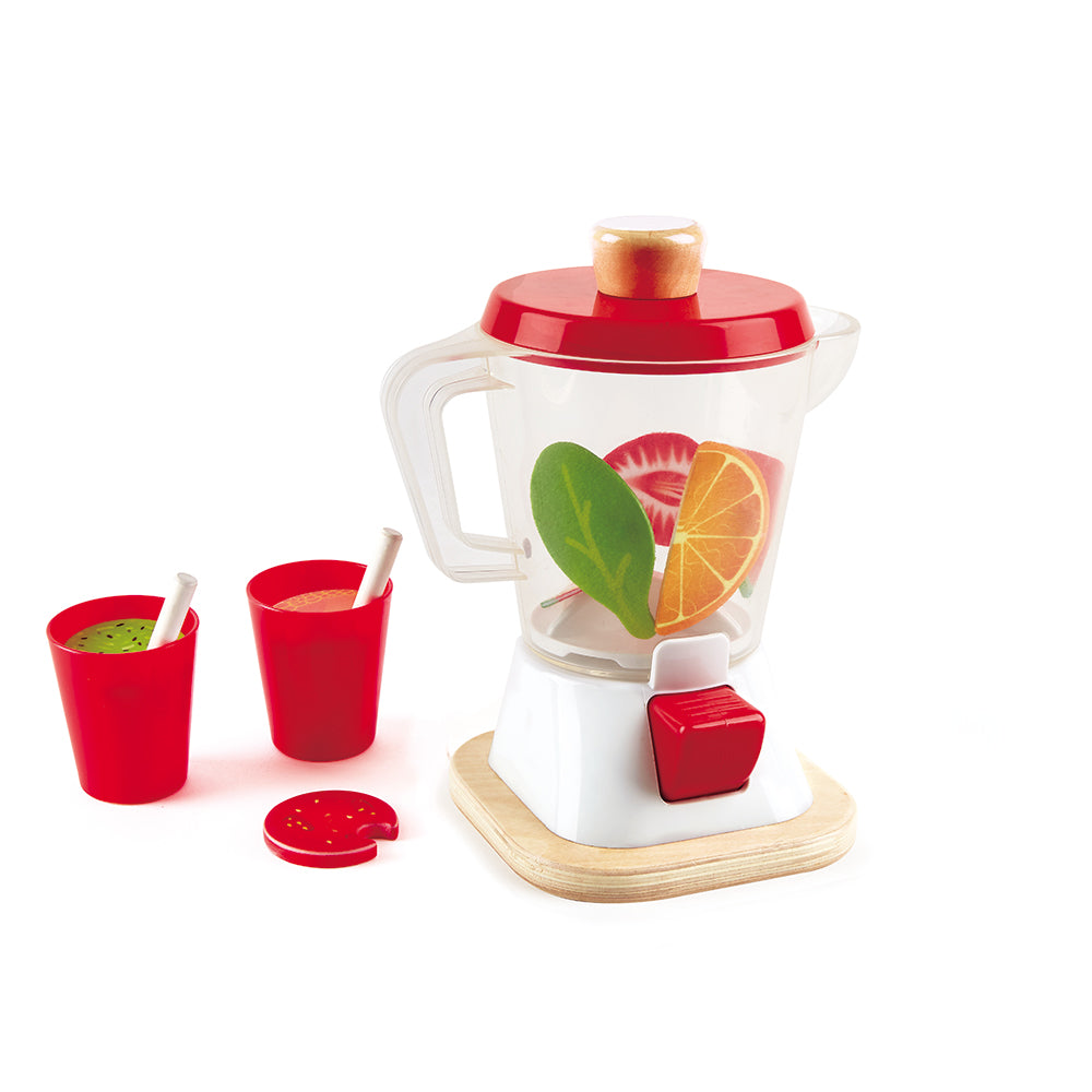 Hape Smoothie Blender | Multicolor Kitchen Smoothie Machine Play Set Complete with Cups and Straws