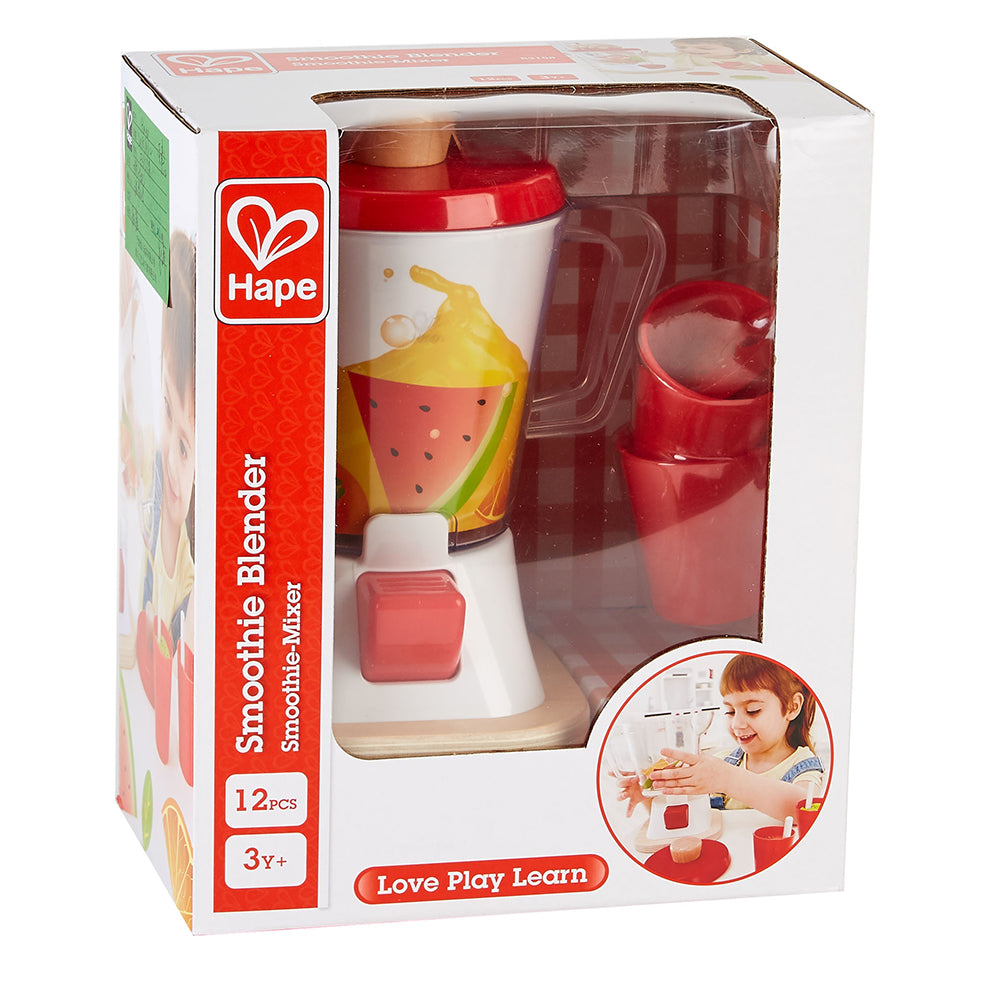 Hape Smoothie Blender | Multicolor Kitchen Smoothie Machine Play Set Complete with Cups and Straws